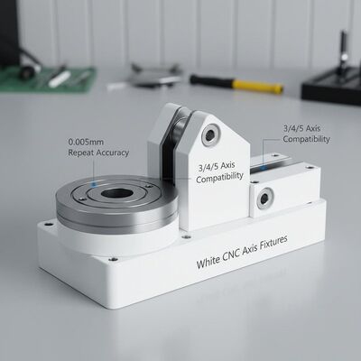 Λευκοί συστατικά άξονα CNC με ακρίβεια επαναλήψεως 0,005 mm και συμβατότητα άξονα 3/4/5 για επεξεργασία ακριβείας